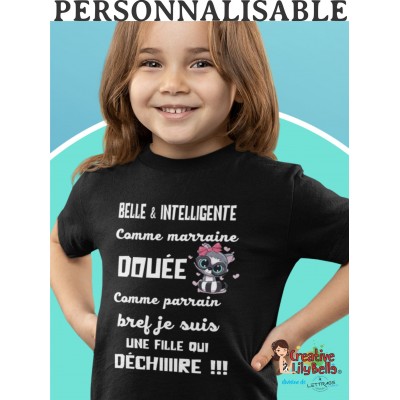  t-shirt Belle intelligente et douée comme(votre choix) ? cc3587